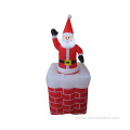 Inflatable Santa Christmas decoration Santa popping up chimney movement Manufactory